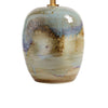 Sivy Accent Table Lamp | Linen | Round Abstract Ceramic Blue 26’’ BM334583