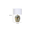 Sivy Accent Table Lamp | Linen | Round Abstract Ceramic Blue 26’’ BM334583