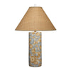 Eriy Accent Table Lamp | Brown Raffia Cone Shade | Blue Abstract 29’’ BM334584