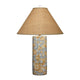 Eriy Accent Table Lamp | Brown Raffia Cone Shade | Blue Abstract 29’’ BM334584