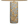 Eriy Accent Table Lamp | Brown Raffia Cone Shade | Blue Abstract 29’’ BM334584