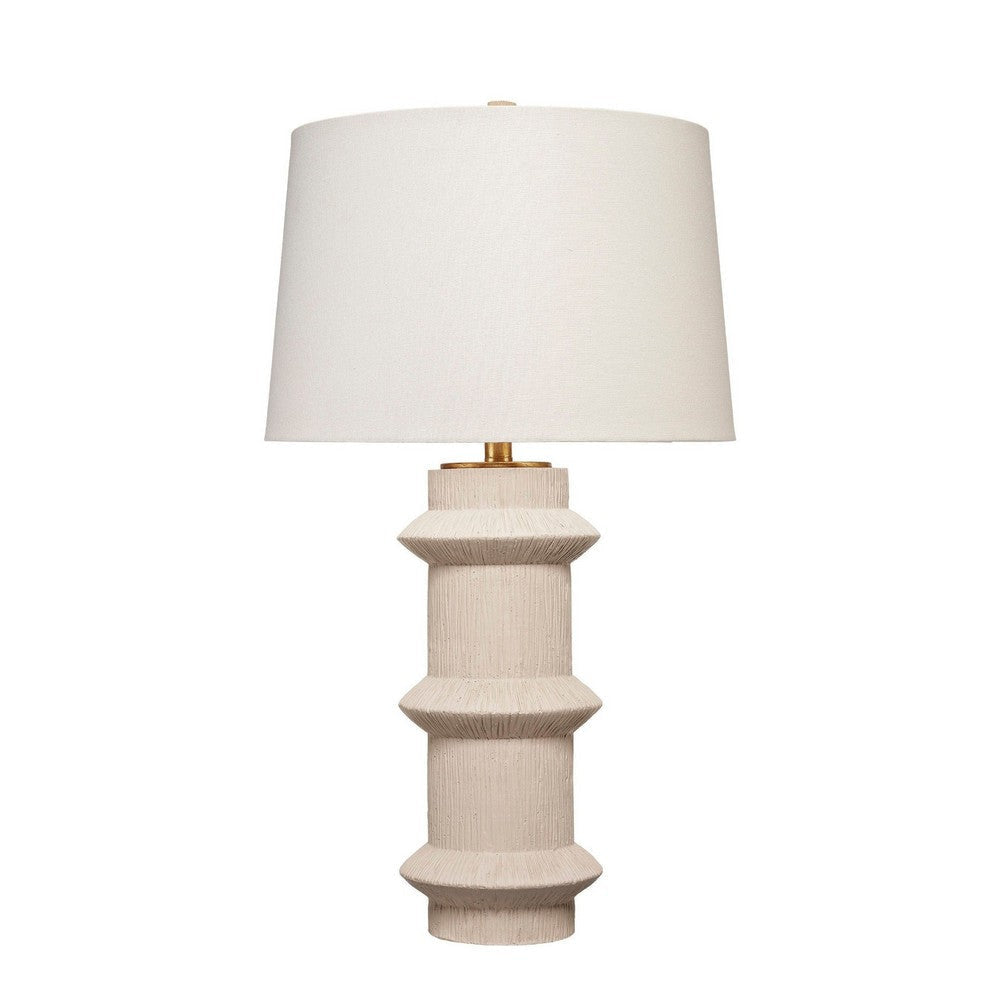 Disy Accent Table Lamp | Linen | Turned Sculptural Polyresin 30’’ BM334585