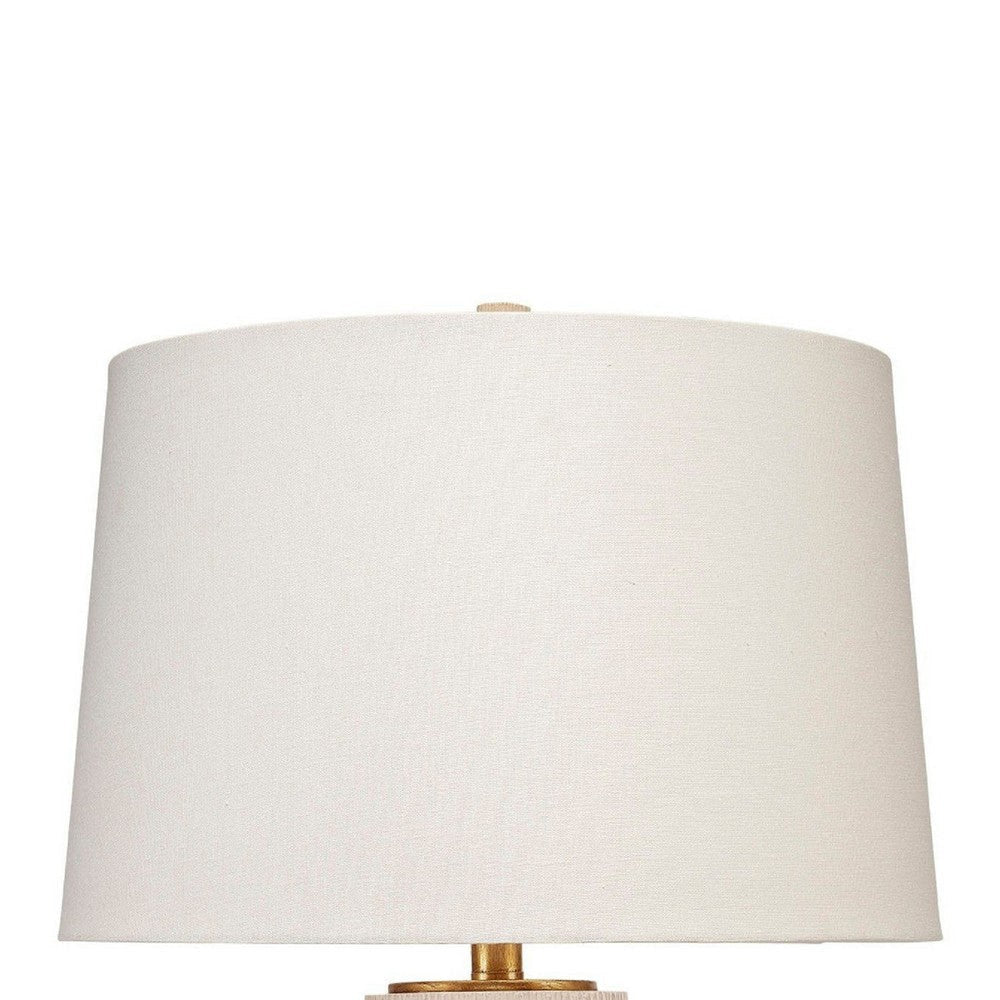 Disy Accent Table Lamp | Linen | Turned Sculptural Polyresin 30’’ BM334585