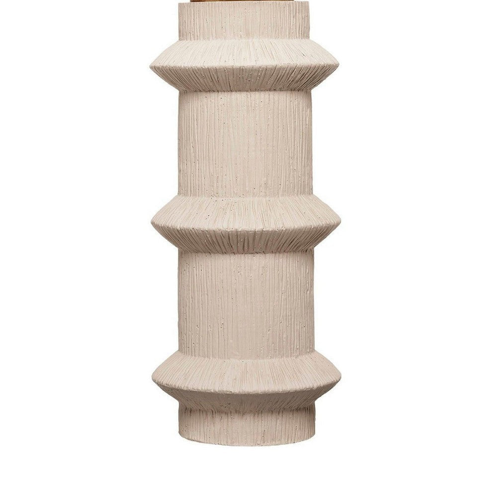 Disy Accent Table Lamp | Linen | Turned Sculptural Polyresin 30’’ BM334585