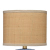 Absy Accent Table Lamp | Brown Oval Raffia Shade | Abstract Blue 23’’ BM334586