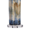 Absy Accent Table Lamp | Brown Oval Raffia Shade | Abstract Blue 23’’ BM334586