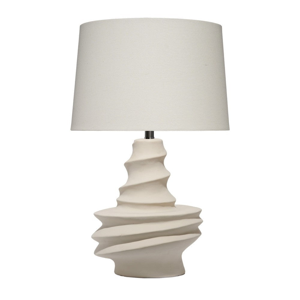 Liny Accent Table Lamp | Linen Shade | Modern Dynamic Ivory Base 29’’ BM334587