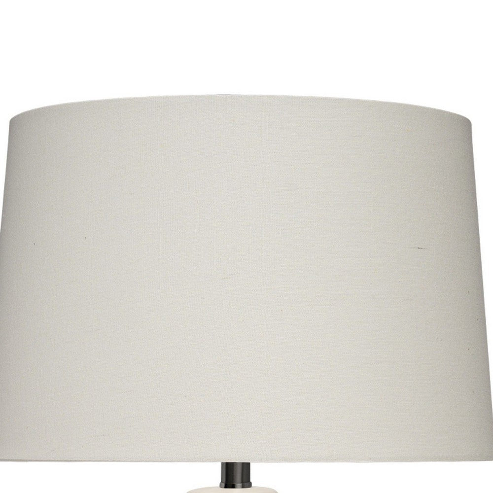 Liny Accent Table Lamp | Linen Shade | Modern Dynamic Ivory Base 29’’ BM334587