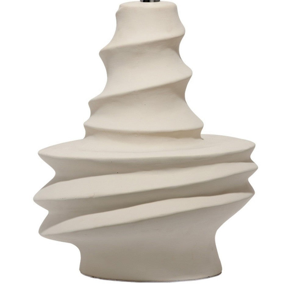 Liny Accent Table Lamp | Linen Shade | Modern Dynamic Ivory Base 29’’ BM334587