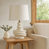 Liny Accent Table Lamp | Linen Shade | Modern Dynamic Ivory Base 29"