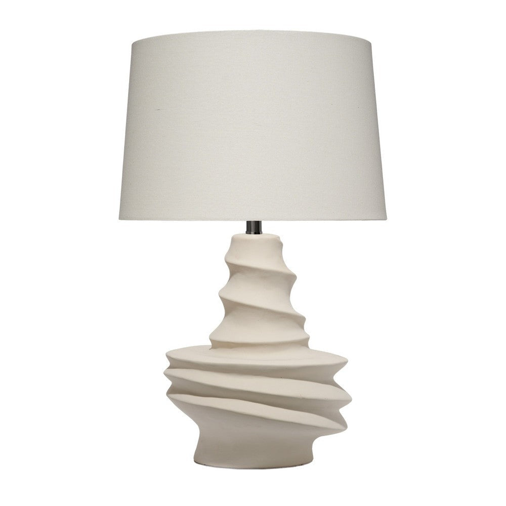 Liny Accent Table Lamp | Linen Shade | Modern Dynamic Ivory Base 29"