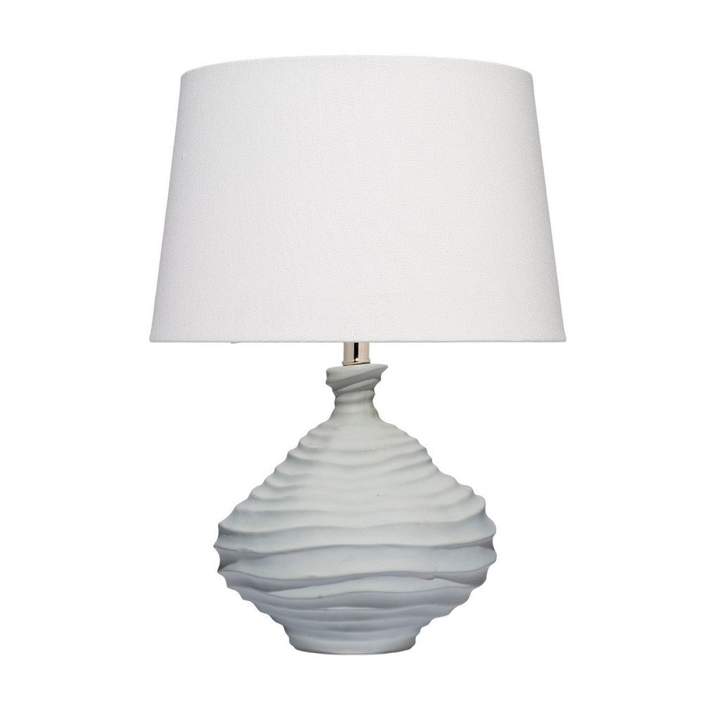 Ozy Accent Table Lamp | Linen Shade | Light Blue Turned Ceramic 23’’ BM334588