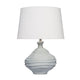 Ozy Accent Table Lamp | Linen Shade | Light Blue Turned Ceramic 23’’ BM334588