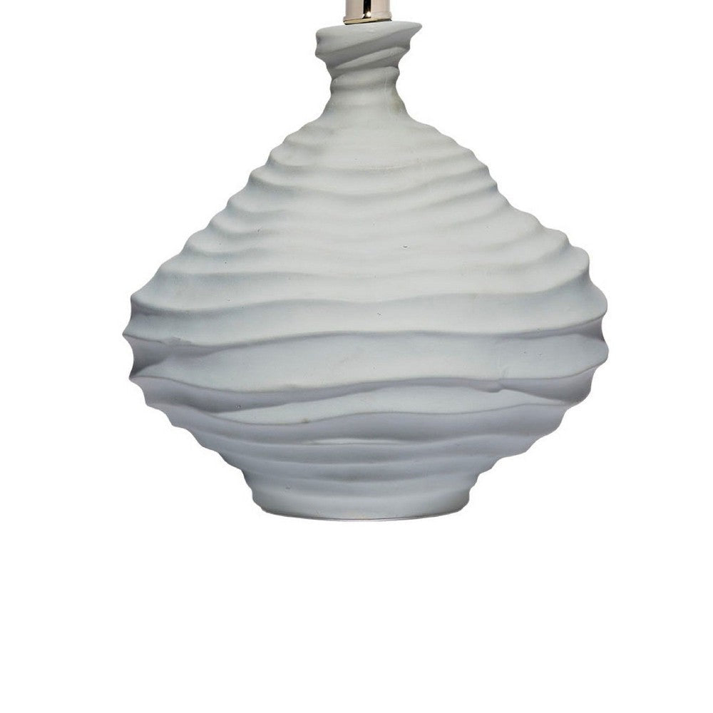 Ozy Accent Table Lamp | Linen Shade | Light Blue Turned Ceramic 23’’ BM334588