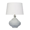 Ozy Accent Table Lamp | Linen Shade | Light Blue Turned Ceramic 23"