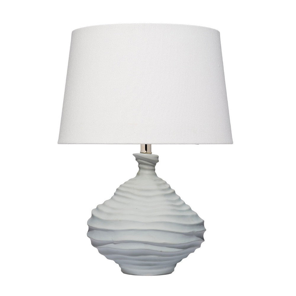 Ozy Accent Table Lamp | Linen Shade | Light Blue Turned Ceramic 23"