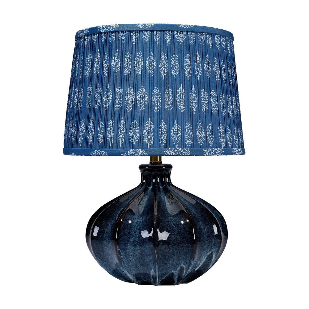 Resy Accent Table Lamp | Cotton | Classic Royal Blue and White 20"
