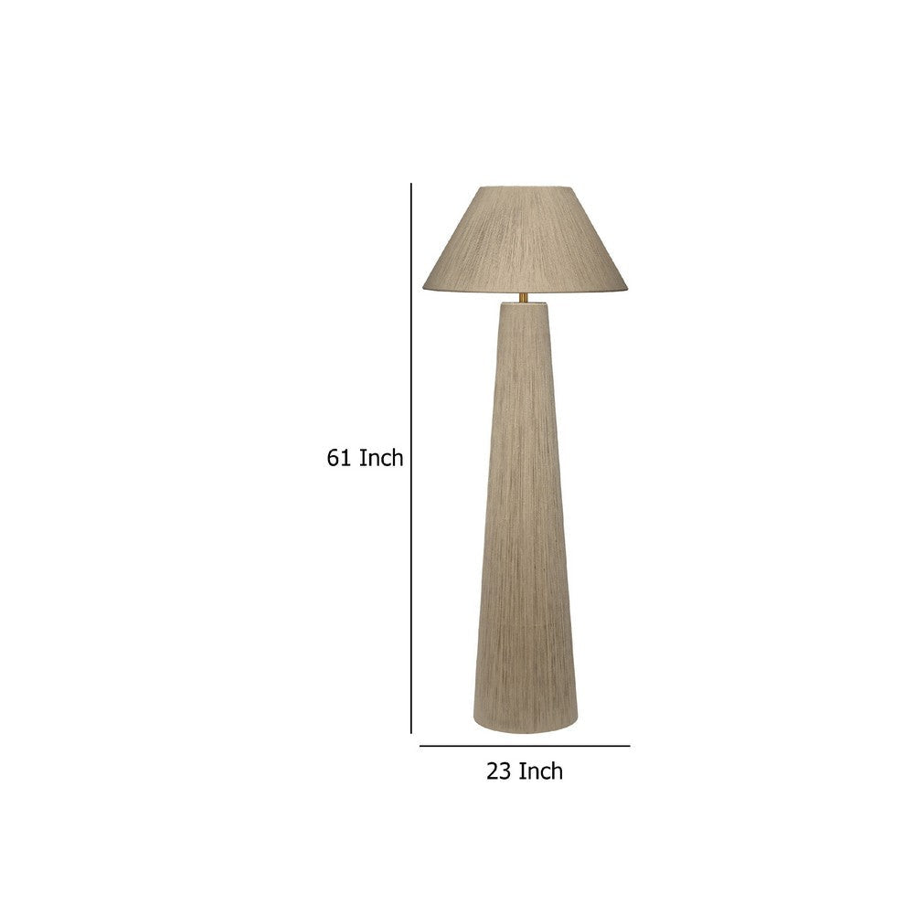 Teny Accent Floor Lamp | Tapered Shade | Brown Jute Wrapped Base 61’’ BM334590