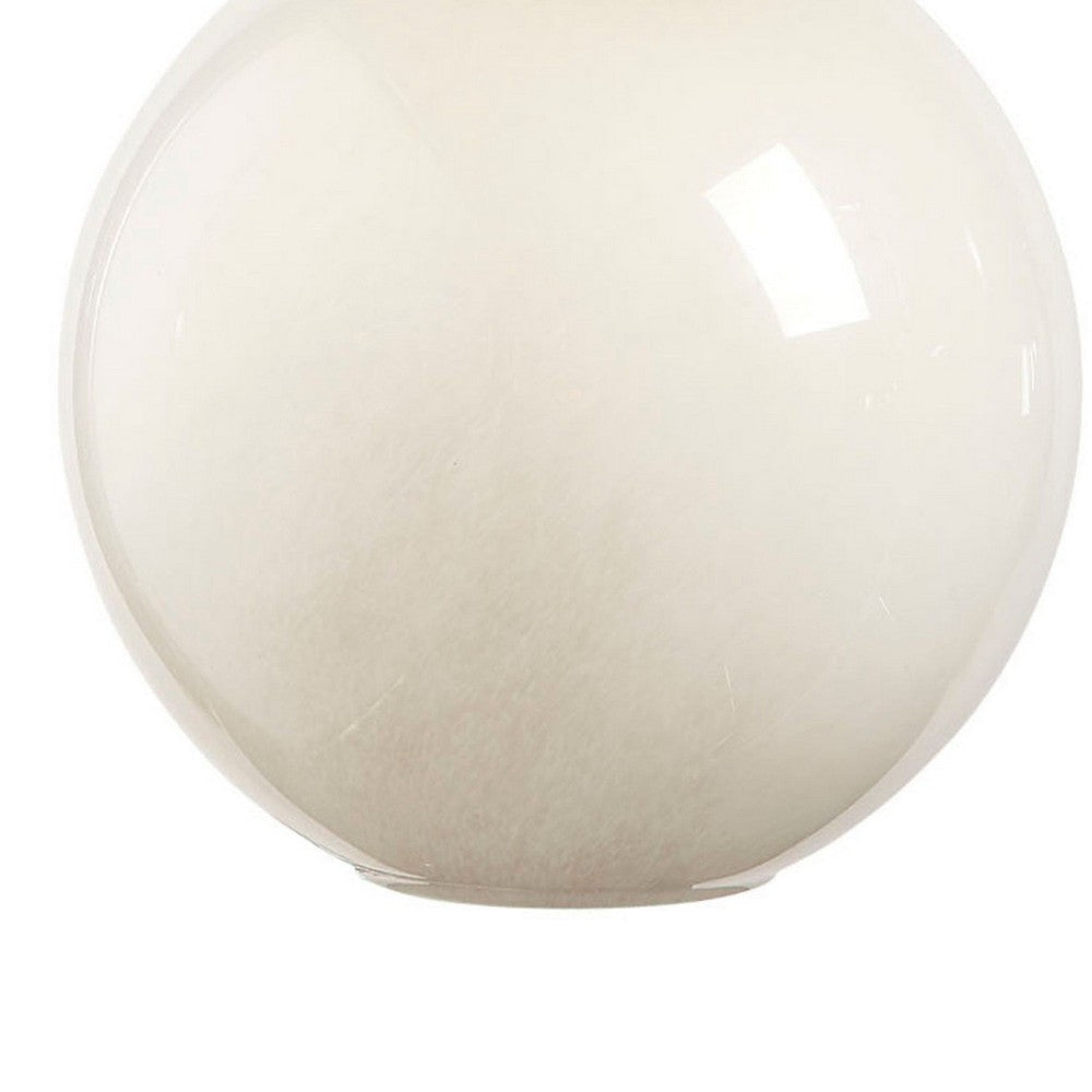 Tero Ceiling Pendant Light | Beige Blown Glass | Antique Brass | 12’’ BM334591