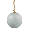 Tero Ceiling Pendant Light | Blue Blown Glass | Antique Brass | 12"