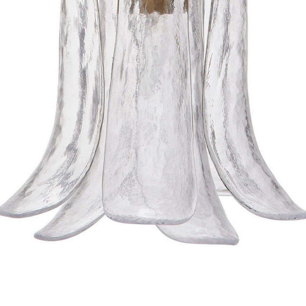 Kero Ceiling Lamp | Murano Style Clear Blown Glass Pendant | 12’’