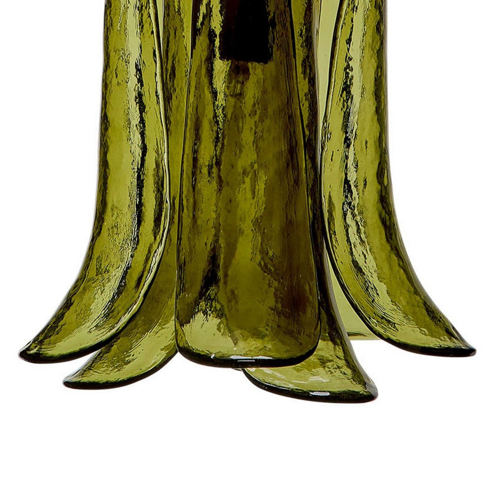 Kero Ceiling Lamp | Murano Style Green Blown Glass Pendant | 12’’ BM334595