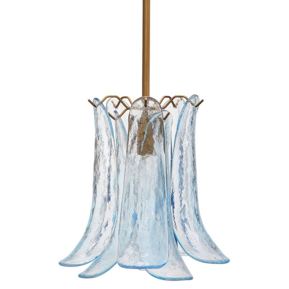 Kero Ceiling Lamp | Murano Style Sky Blue Blown Glass Pendant | 12’’