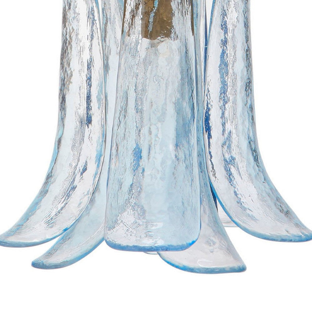 Kero Ceiling Lamp | Murano Style Sky Blue Blown Glass Pendant | 12’’