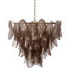 Jero Chandelier | Murano Petal Design | Gray Quartz Glass | 30’’ BM334597