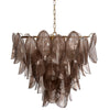 Jero Chandelier | Murano Petal Design | Gray Quartz Glass | 30"
