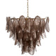 Jero Chandelier | Murano Petal Design | Gray Quartz Glass | 30"
