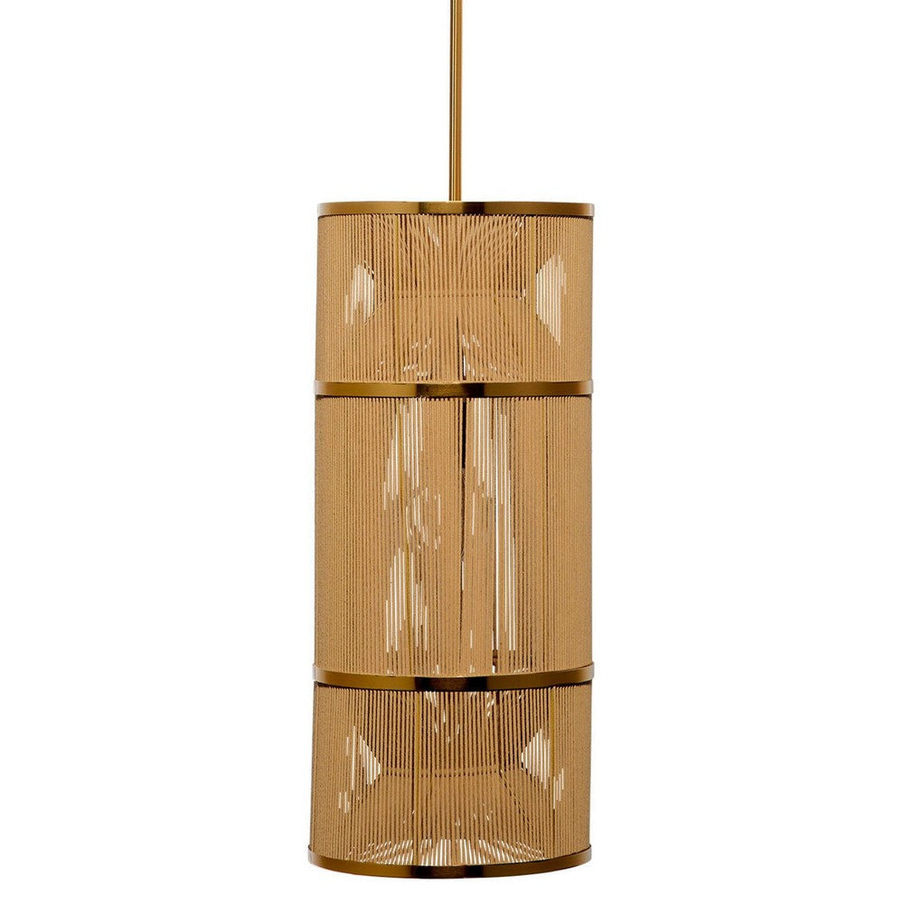 Dero Pendant Chandelier | Natural Brown Cotton Rope Woven | 10’’ BM334601