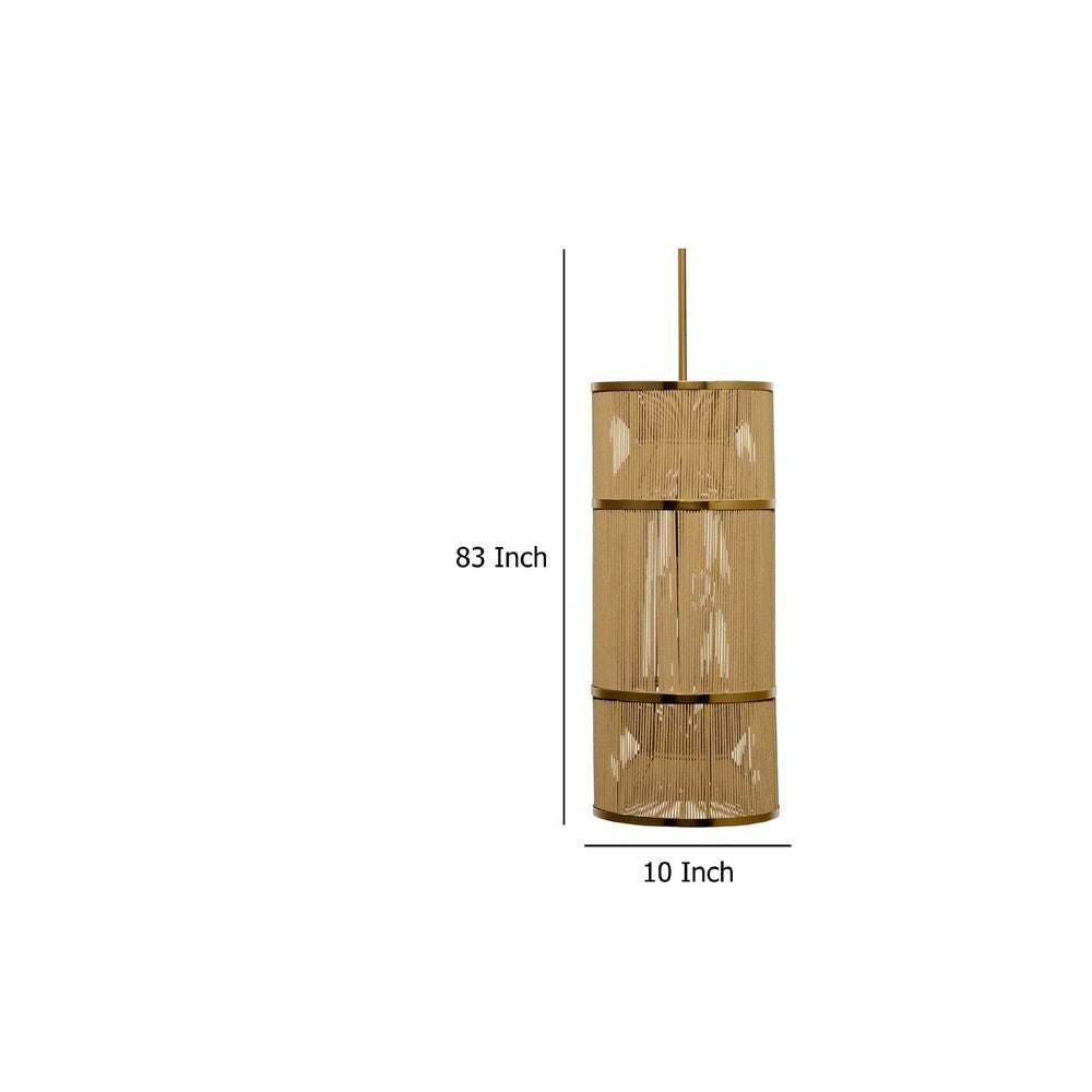 Dero Pendant Chandelier | Natural Brown Cotton Rope Woven | 10’’ BM334601
