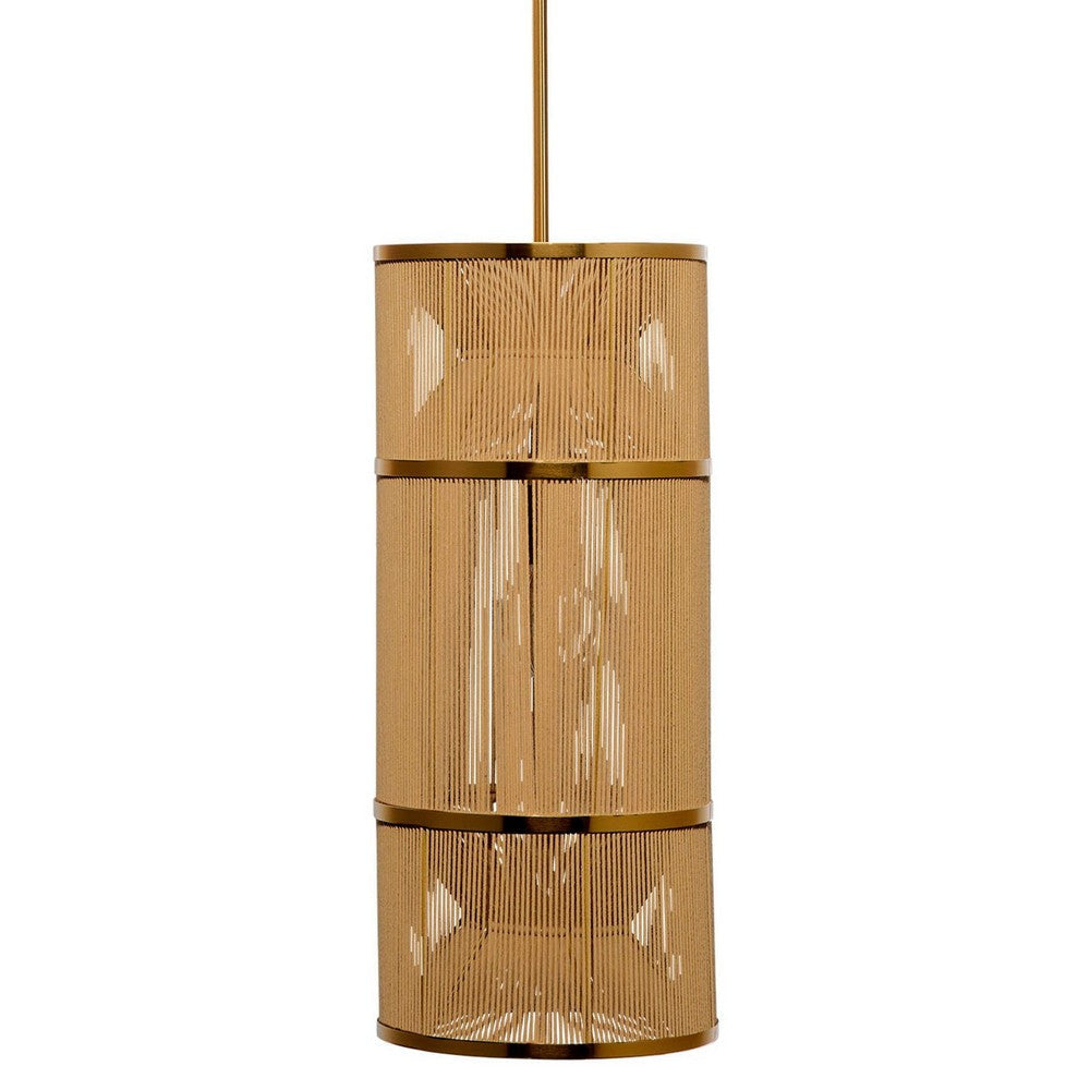 Dero Pendant Chandelier | Natural Brown Cotton Rope Woven | 10"