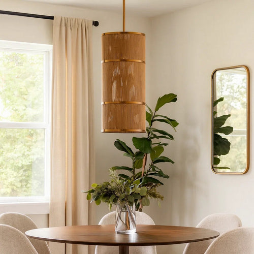 Dero Pendant Chandelier | Natural Brown Cotton Rope Woven | 10"