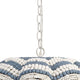 Fero Chandelier | Blue and White Handcarved Mango Wood Beads | 27’’
