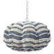 Fero Chandelier | Blue and White Handcarved Mango Wood Beads | 27"