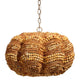 Fero Chandelier | Natural Brown Handcarved Mango Wood Beads | 27’’