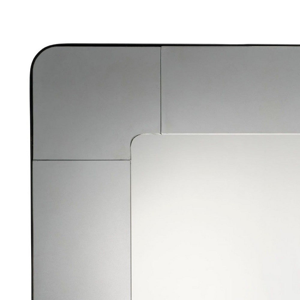 Fexo Wall Mirror | 45’’ Mercury Glass Silver Frame | Hand Forged Iron