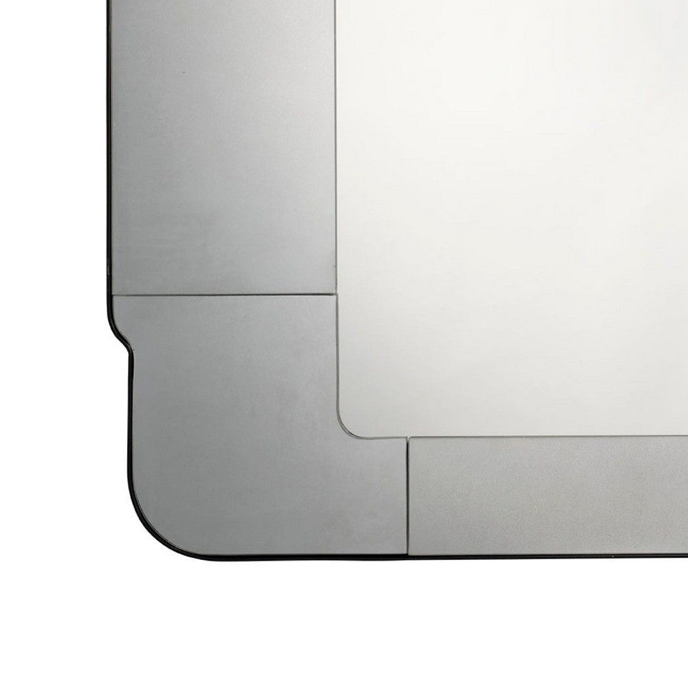 Fexo Wall Mirror | 45’’ Mercury Glass Silver Frame | Hand Forged Iron