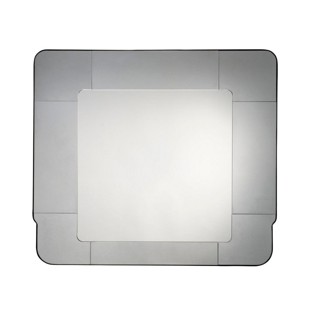 Fexo Wall Mirror | 45" Mercury Glass Silver Frame | Hand Forged Iron