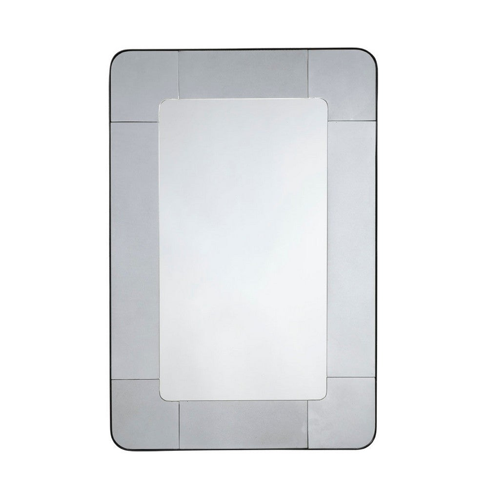 Fexo Wall Mirror | 36" Mercury Glass Silver Frame | Hand Forged Iron