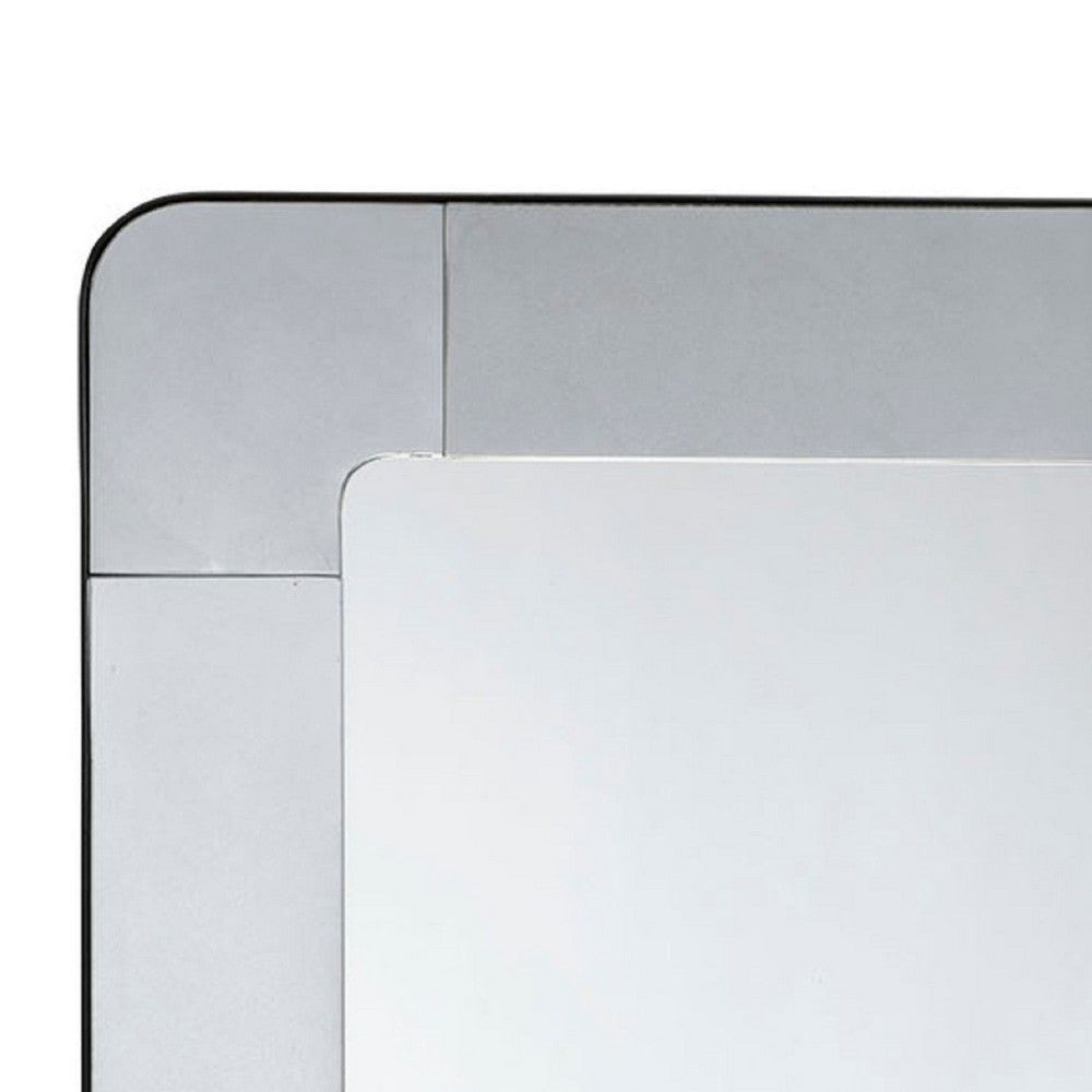 Fexo Wall Mirror | 36’’ Mercury Glass Silver Frame | Hand Forged Iron
