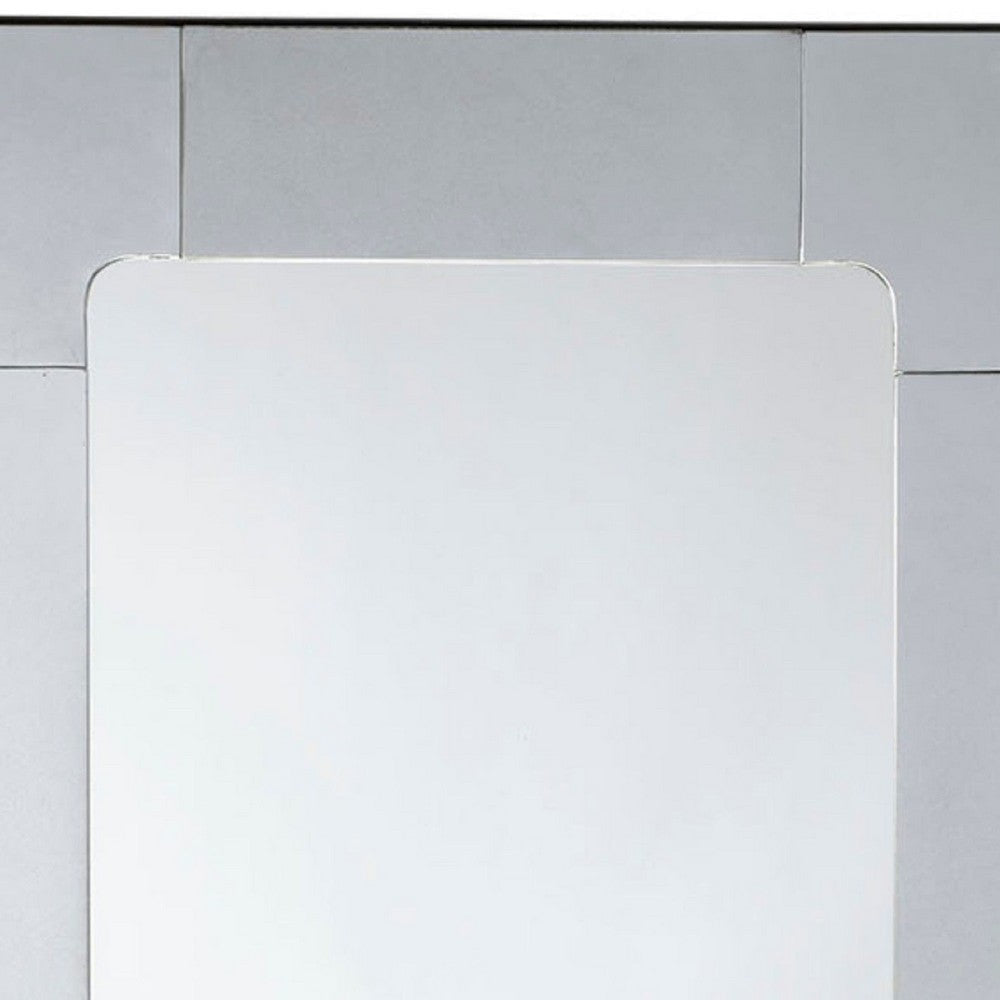 Fexo Wall Mirror | 36’’ Mercury Glass Silver Frame | Hand Forged Iron