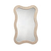 Lery Wall Mirror | 38’’ Wavy Frame | Boho Style Ivory Natural Bamboo