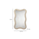 Lery Wall Mirror | 38’’ Wavy Frame | Boho Style Ivory Natural Bamboo