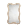 Lery Wall Mirror | 38" Wavy Frame | Boho Style Ivory Natural Bamboo