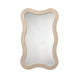Lery Wall Mirror | 38" Wavy Frame | Boho Style Ivory Natural Bamboo