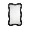 Lery Wall Mirror | 38" Wavy Frame | Boho Style Black Natural Bamboo