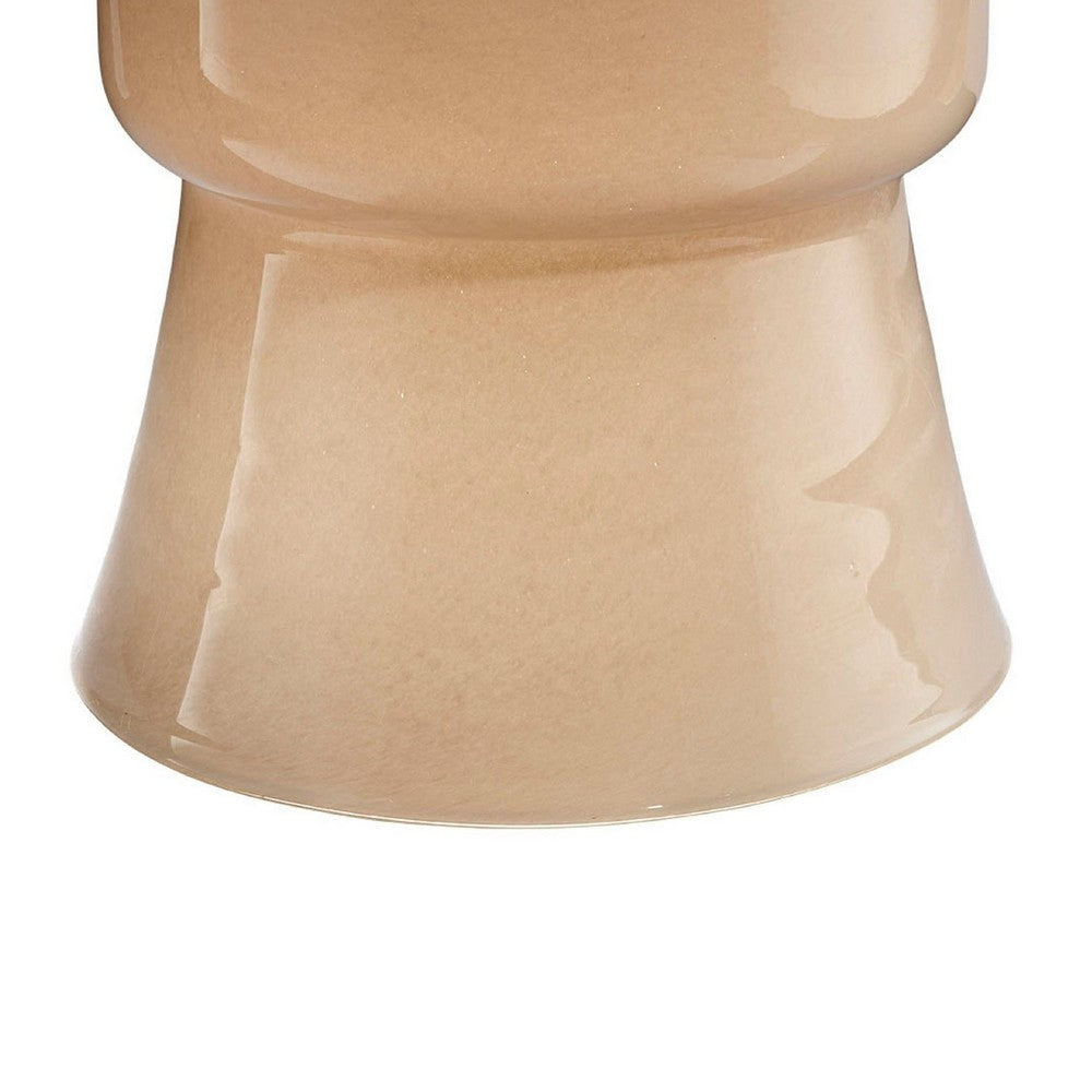 Hery Garden Side Table Stool | Hourglass Glossy Brown Soda Lime Glass BM334612